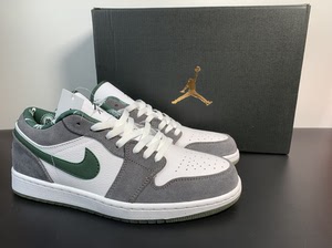 耐克乔丹麂皮灰绿 aj1 乔1 尺码:36-45
