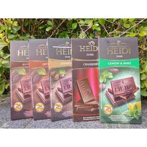 Heidi Dark Chocolate85%95%蓝梅海盐焦糖薄荷蔓越莓赫蒂黑巧克力