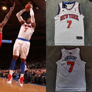 安东尼7号尼克斯白色球衣 nba刺绣篮球服