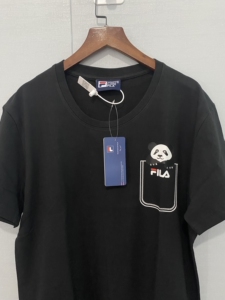 fila斐乐短袖2022新款男宽松休闲运动t恤女黑白熊猫印花