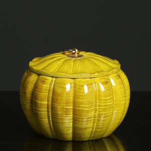 00【kk手作精选】南瓜罐 收纳盒 实木零食杂物糖果罐 摆件 储物