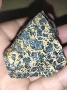 伊丁陨石,龙纹天尊,宝贝大花色,完整无裂,风化犀利,重量94