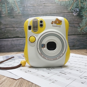 富士拍立得相机 mini25轻松熊款柠檬黄夹奶白色一次成像相