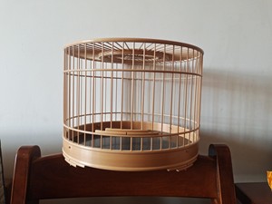 鸟笼#三河志升,56条295靛颏笼,活门活底(全磨退大漆底