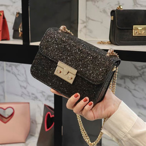 官网正品小ck女包代购限定星空闪闪亮片包单肩斜挎包链条包小方