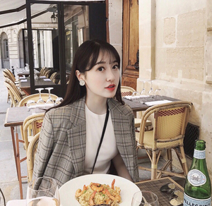 50.000人付款淘宝卢洁云cariedo格纹西装半裙套装祝你比我快乐150.