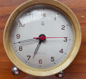 上海老国产机械闹钟系列-铁锚牌小型单走全铜机械机械钟-能走时