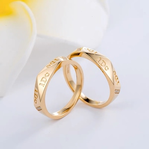 全新i do 18k黄金男女情侣结订婚钻石一对戒指ido有证