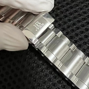 宝珀手表带钢带适配宝珀男五十噚寻6654黑武士精钢蝴蝶扣实心