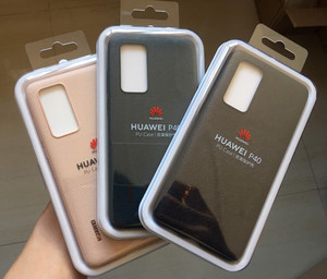 华为p40手机壳p40原装壳液态硅胶皮革保护套字母系列官方原