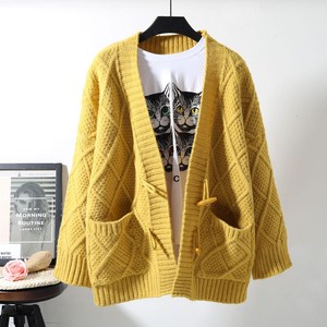 粗棒针毛衣开衫加厚女百搭