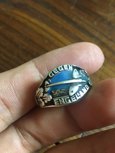 1942年古董纯银二战德国海狮计划不列颠空战荣誉戒指,品相比