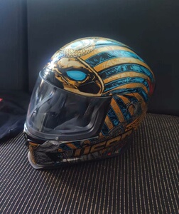 美国icon法老王 头盔 9成新,正常使用痕迹,轻微掉漆已标