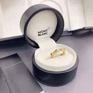 万宝龙黄金六角星六钻戒指52号 附盒子保卡 上手好好看