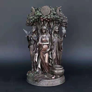 希腊传说古代明凯尔特丹都三相树脂月女神三重月神像摆件圣坛母神