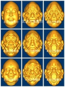 立体图圆雕图图纸stl文件双面十八罗汉核雕雕刻机3d模型17991人付款