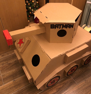 儿童纸板瓦楞纸箱diy坦克玩具 大型模型手工制作可涂颜色小孩