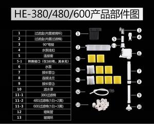 森森鱼缸he380/480/600专用泵头配件过滤泵机头棉原