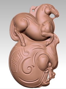 00516brother淘宝唐马圆雕 stl 圆雕图 三维雕刻 立体 精雕图 四轴