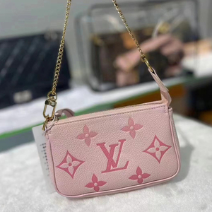 限量款【98新】路易威登lv女包樱花粉单肩手提小麻将包