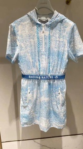 芭蒂娜2022夏装2折特价，连衣裙子122U027蓝印花，原