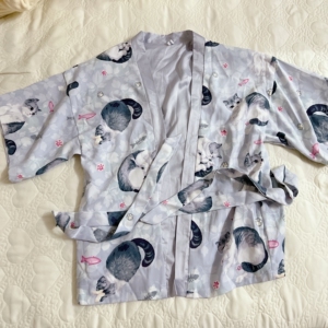 森女想去海边三扣三阿扣软妹少女可爱卡通猫咪日系浴衣外套