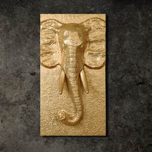 客厅玄关浮雕墙面装饰画3d立体北欧壁画白色鹿头墙饰壁饰壁挂 金