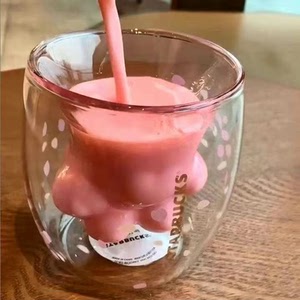 出星巴克粉色樱花限定猫爪杯 完好无瑕疵全新 盒子还在 超级好