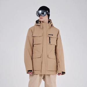 工装滑雪服男上衣单板双板冬季加厚保暖防风防水滑雪卫衣。3XX