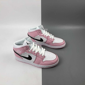 aj1 耐克乔丹 玫瑰粉 紫罗兰中帮篮球鞋 男鞋女鞋 bq6