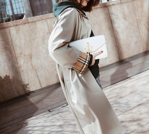 周冬雨同款burberry英伦风经典款鸭蛋绿色显瘦风衣 亲自