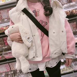 宋黛conybabe外套女春秋宽松少女心软妹加绒卫衣