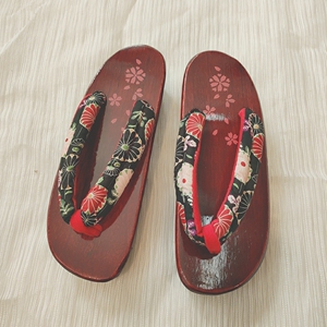 木屐女日式凉拖拖鞋cos日本人字拖厚底木拖鞋夏高跟和风少女