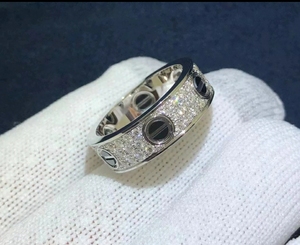 卡地亚love系列黑钉满天星宽版戒指18k金专柜同材质