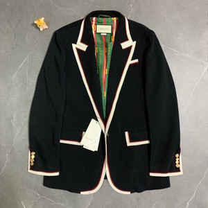全新正品gucci古驰女士春秋款黑色经典新款西服修身外套
