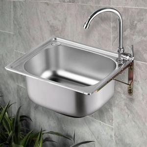 水池单个池不绣钢包邮304洗手盆洗碗简易厨卫单盆洗水槽家用一体