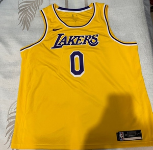 正品nba耐克nike 湖人队 0号库兹马球衣3xl