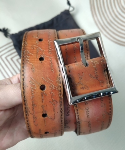 berluti伯尔鲁提情书刻字款男士腰带  皮带