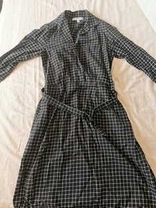 优衣库格子裙长裙连衣裙