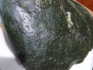 新疆玛纳斯碧玉籽料原石,颜色绿.