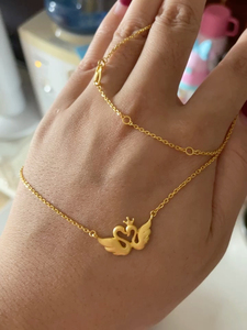 周大生 黄金项链套链新款足金999天鹅吊坠锁骨链送礼简约时尚