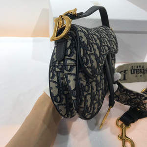 95新 dior迪奥老花马鞍包 小号 重工金属肩带