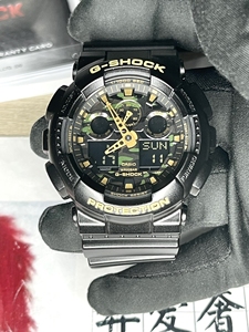 【全新】卡西欧g拆弹专家黑金迷彩男表ga-100cf-1a9