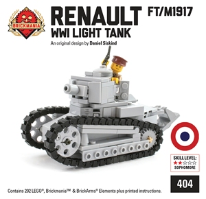 乐高 brickmania 一战法军雷诺ft/m 1917轻