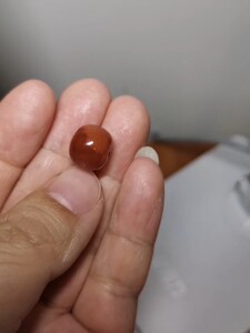 59元一颗11mm南红珠子老型珠墩子筒珠单珠玫红火焰纹柿子红