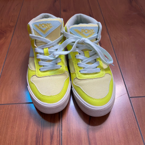 pony女鞋 荧光黄中高帮鞋 36码 新旧如图