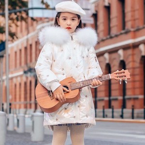 【皇冠刺绣】女童长款羽绒服中大童加厚户外服亮面免洗二手棉袄