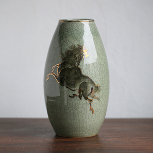 000人付款淘宝日本 昭和时期 相马烧 花瓶 器型少见 寓意马到成功