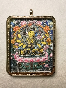 八臂文殊,微唐小唐卡,持咒诵经绘制,经文