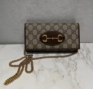 gucci古琦老花woc1995马衔扣链条包  单肩包 99